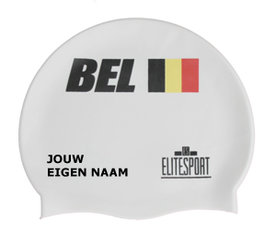 Badmuts België (Wit) met je eigen naam